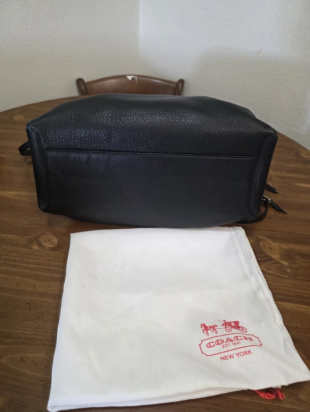 Coach  Burrough Bag  Black Pebbled Leather Satchel with Gold Hardware - Picture 4 of 13